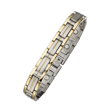 Magnetic Stainless Steel Two-tone Bracelet - Click Image to Close
